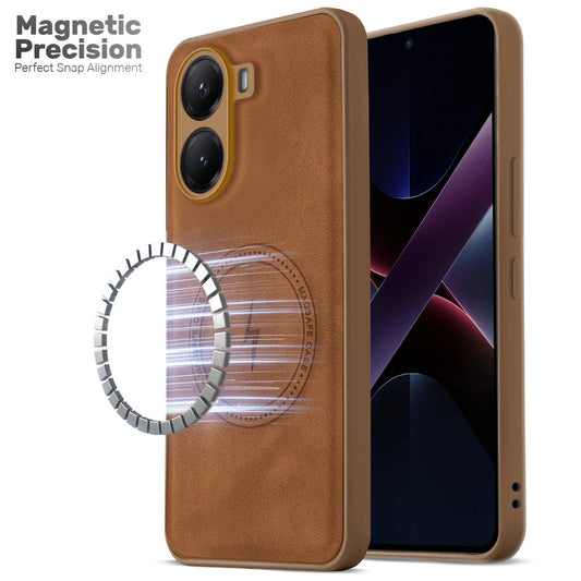 Refined PU Leather Case for Poco X7 Pro 5G , with Support for MagSafe & Wireless Accessories