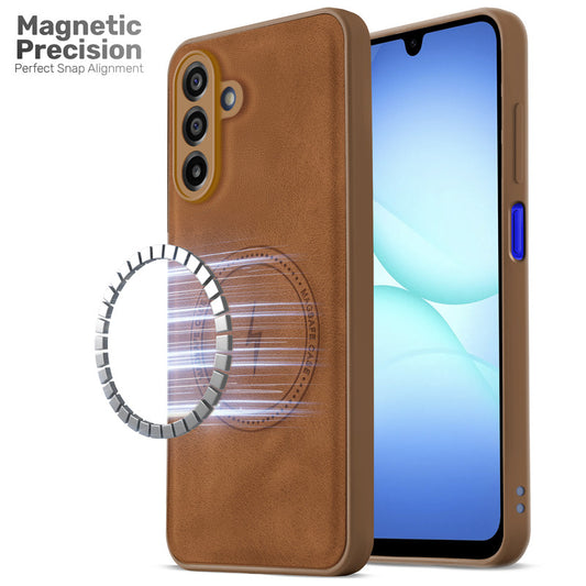 Refined PU Leather Case for Samsung A17 5G , with Support for MagSafe & Wireless Accessories