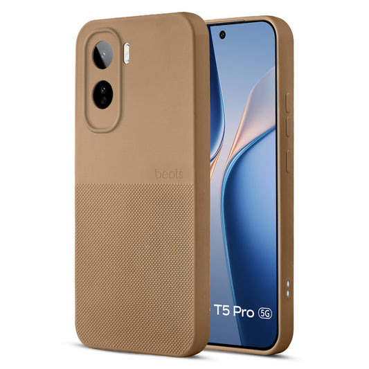 Durable Silicone Matte Back Cover with Textured Grip & Raised Camera Edges for Vivo T5 Pro 5G