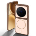 Brown back cover for Vivo X300 Pro 5G with camera cut protection and ring design on back side.