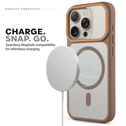 Premium MagSafe Case for Apple iPhone 15 Pro with Frosted Back, Soft Silicone Edges & Raised Camera Protection