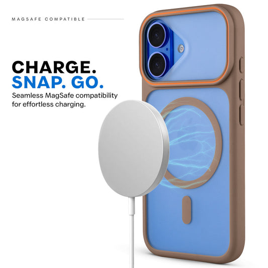 Premium MagSafe Case for Apple iPhone 16 with Frosted Back, Soft Silicone Edges & Raised Camera Protection