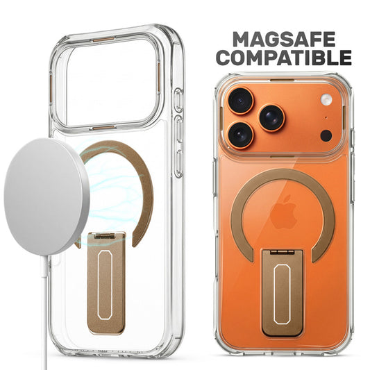 Clear Case with Kickstand & Wireless Charging Support For Apple iPhone 17 Pro