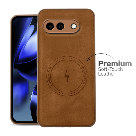 Refined PU Leather Case for Google Pixel 9A 5G , with Support for MagSafe & Wireless Accessories
