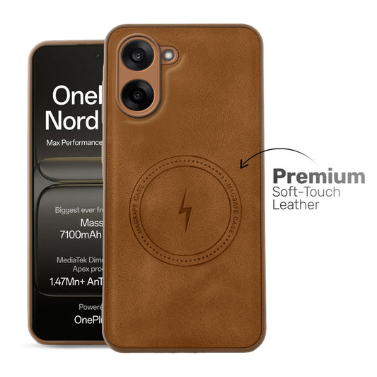 Refined PU Leather Case for OnePlus Nord CE 5 5G , with Support for MagSafe & Wireless Accessories