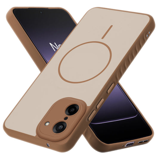 Matte Silicone Dual Color Back Cover with Metal Buttons & Ring Design for OnePlus Nord CE 5 5G