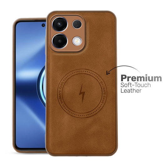 Refined PU Leather Case for Oppo K13 5G , with Support for MagSafe & Wireless Accessories