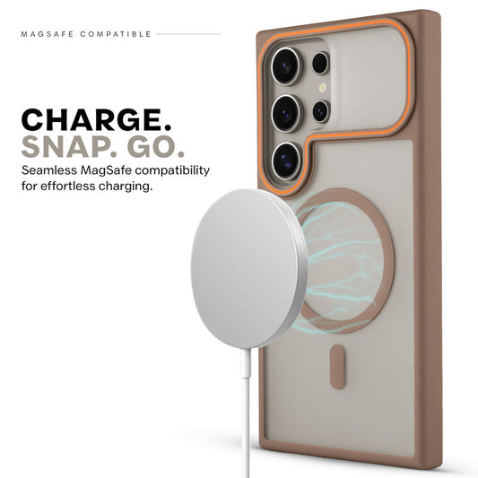 Premium MagSafe Case for Samsung S23 Ultra 5G with Frosted Back, Soft Silicone Edges & Raised Camera Protection