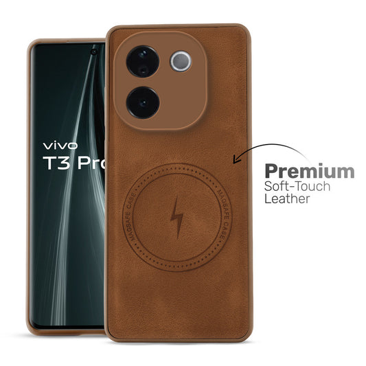 Refined PU Leather Case for Vivo T3 Pro 5G, with Support for MagSafe & Wireless Accessories