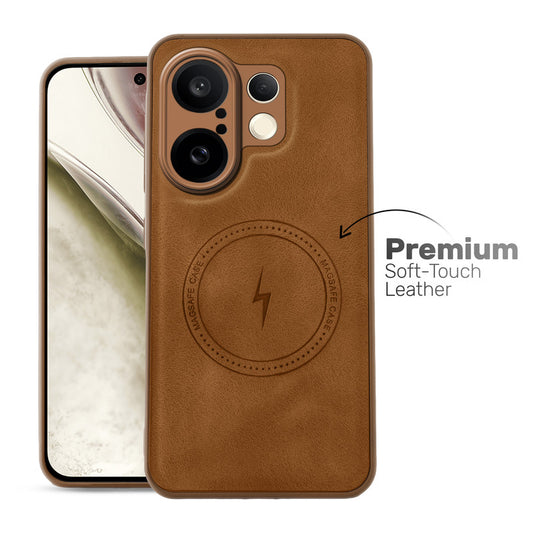Refined PU Leather Case for Vivo X200 FE 5G , with Support for MagSafe & Wireless Accessories