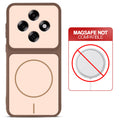 Brown back cover for Oppo F31 Pro 5G with printed ring pattern and message showing not compatible with MagSafe charging.