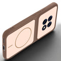 Angled view of Brown mobile case for Oppo F31 Pro Plus 5G with proper charging port cutout, speaker holes and strong corner protection.