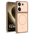 Front and back view of Brown protective back cover for Vivo T4 Pro 5G with textured sides, camera guard and slim fit design.