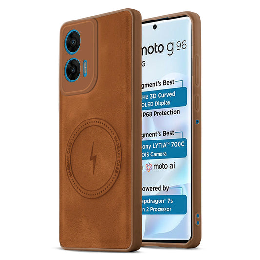 Refined PU Leather Case for Motorola Moto G96 5G
