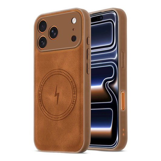 Refined PU Leather Case for Apple iPhone 17 Pro , with Support for MagSafe & Wireless Accessories