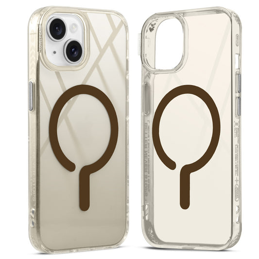 360° Air-Cushioned Protection Back Case For Apple iPhone 14 Jelly Transparent MagSafe Compatible with Metal Finish Buttons