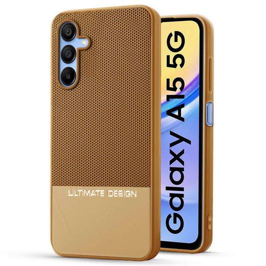 Two-Tone Back Cover with Pyramid Texture & Vegan Leather Finish for Samsung A15 5G - Where Style Meets Function