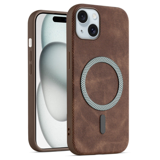 Rugged Vintage Look Back Case For Apple iPhone 15 With Magnetic Charging Compatible with MagSafe