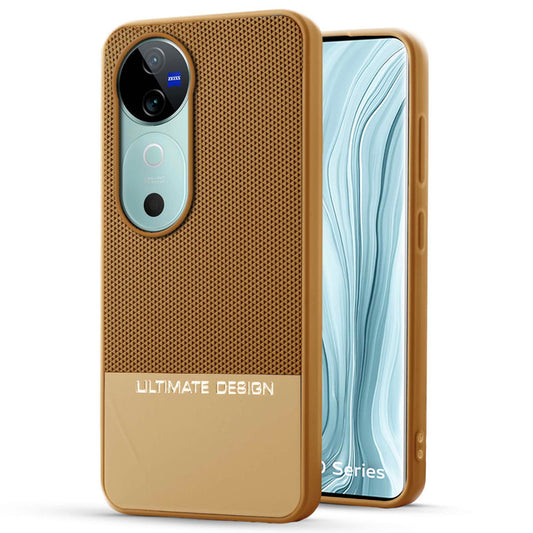Two-Tone Back Cover with Pyramid Texture & Vegan Leather Finish for Vivo V40 5G - Where Style Meets Function