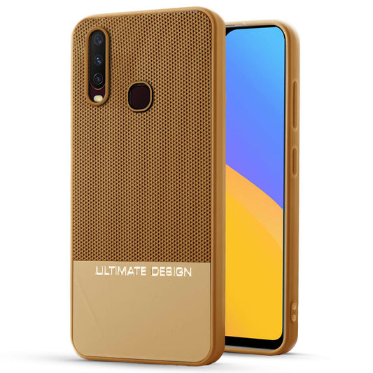 Two-Tone Back Cover with Pyramid Texture & Vegan Leather Finish for Vivo Y12 - Where Style Meets Function