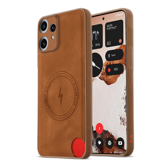 Refined PU Leather Case for CMF Nothing Phone 2 Pro , with Support for MagSafe & Wireless Accessories