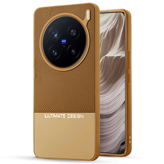 Two-Tone Back Cover with Pyramid Texture & Vegan Leather Finish for Vivo X200 Pro 5G - Where Style Meets Function