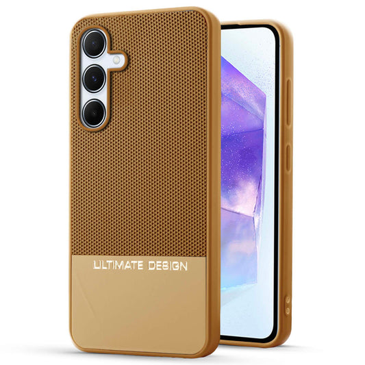 Two-Tone Back Cover with Pyramid Texture & Vegan Leather Finish for Samsung A55 5G - Where Style Meets Function