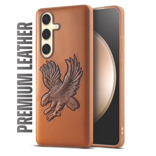 Eagle Textured Leather Back Case Cover for Samsung S23 FE 5G