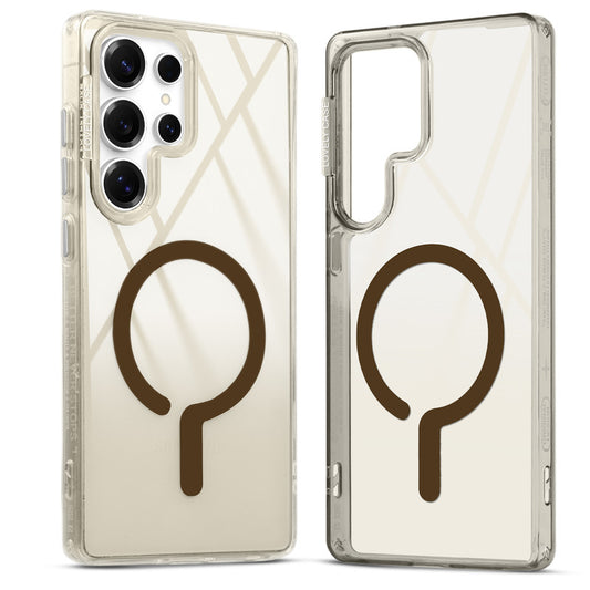 360° Air-Cushioned Protection Back Case For Samsung S25 Ultra 5G Jelly Transparent MagSafe Compatible with Metal Finish Buttons