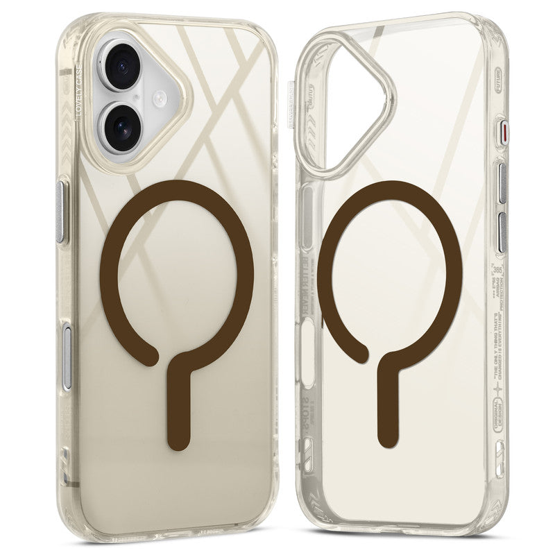 360° Air-Cushioned Protection Back Case For Apple iPhone 16 Jelly Transparent MagSafe Compatible with Metal Finish Buttons