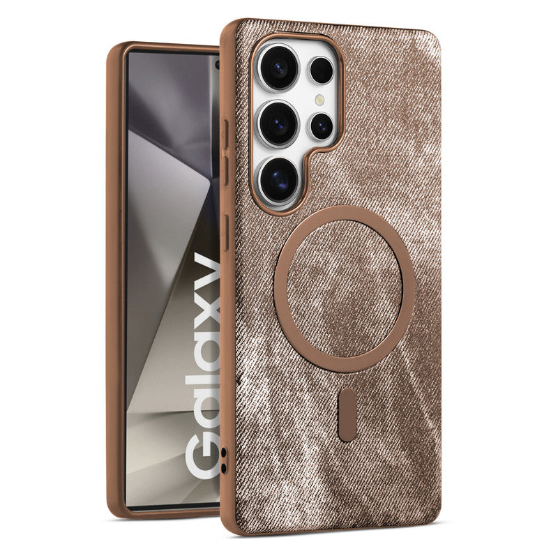 Classic Denim Finish Back Case For Samsung S24 Ultra 5G With Wireless Charging Support Support