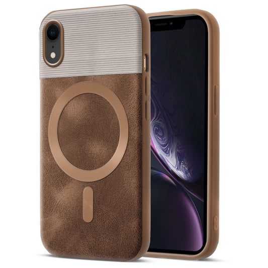Smooth PU Leather Back Cover for Apple iPhone XR , MagSafe Support & Soft Fabric Inside