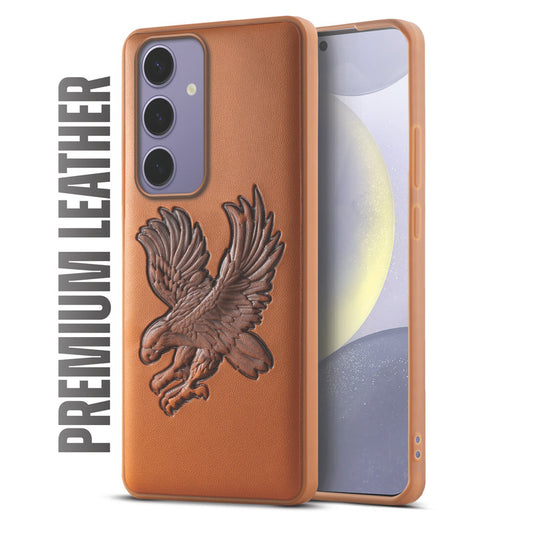 Eagle Textured Leather Back Case Cover for Samsung S24 FE 5G