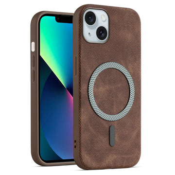 Rugged Vintage Look Back Case For Apple iPhone 13 With Magnetic Charging Compatible with MagSafe