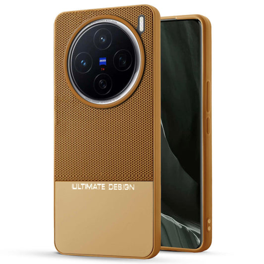 Two-Tone Back Cover with Pyramid Texture & Vegan Leather Finish for Vivo X200 5G - Where Style Meets Function
