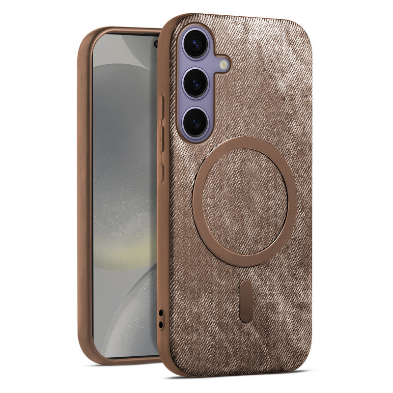 Classic Denim Finish Back Case For Samsung S24 5G With Wireless Charging Support Support