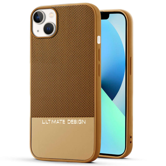 Two-Tone Back Cover with Pyramid Texture & Vegan Leather Finish for Apple iPhone 13 - Where Style Meets Function
