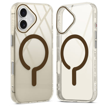 360° Airbag Protection Jelly Transparent MagSafe Compatible Back Case For Apple iPhone 16 with Metal Finish Buttons