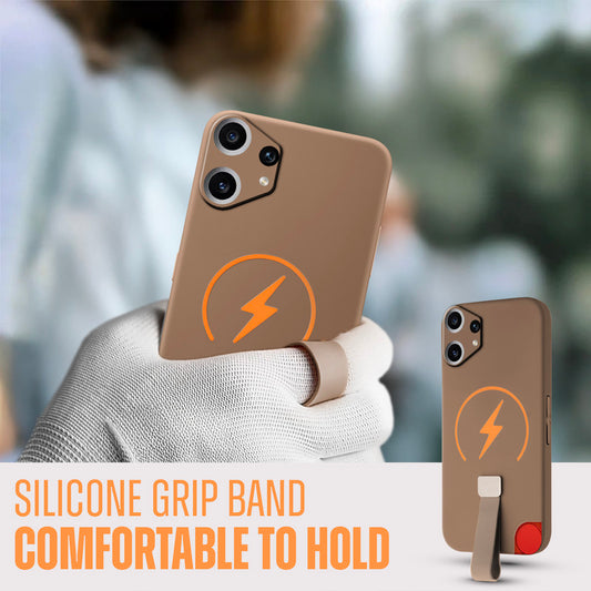 Compact and Stylish Silicon Finish Hard Cover For CMF Nothing Phone 2 Pro with Integrated Grip Strap & MagSafe Charging Support