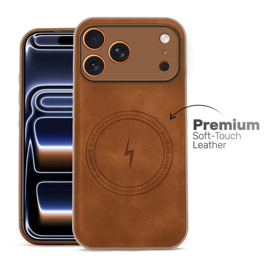 Refined PU Leather Case for Apple iPhone 17 Pro , with Support for MagSafe & Wireless Accessories