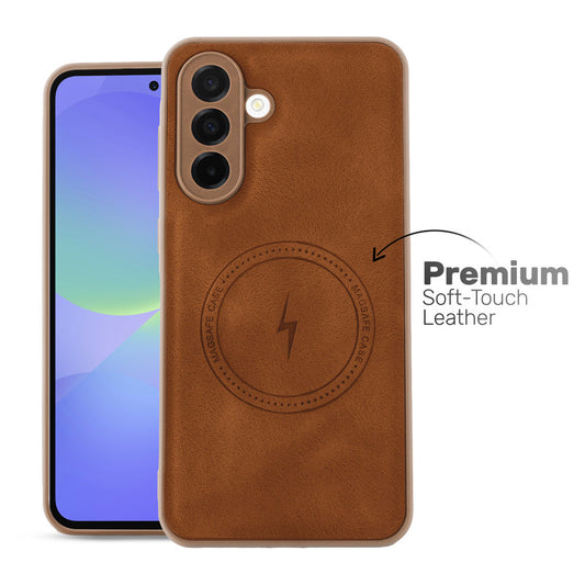 Refined PU Leather Case for Samsung A36 5G , with Support for MagSafe & Wireless Accessories