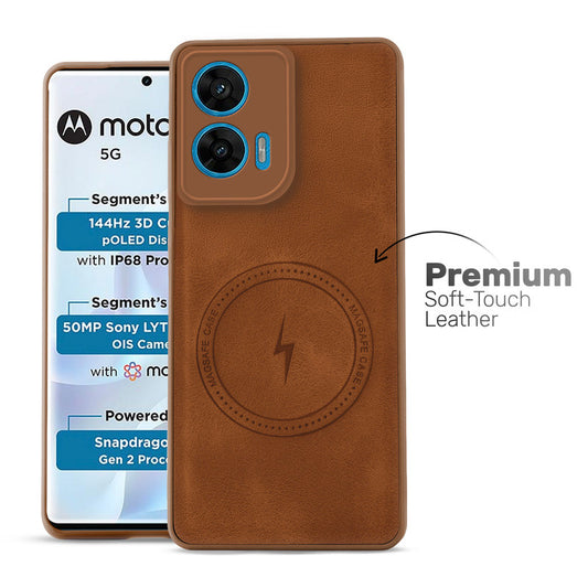 Refined PU Leather Case for Motorola Moto G96 5G