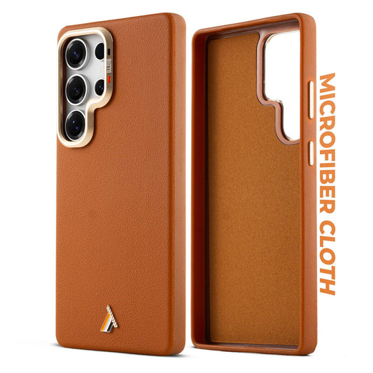 Exclusive Hard Back Case for Samsung S24 Ultra 5G with Leather Textured Finish, Matte finish Buttons and Soft Inner Fabric