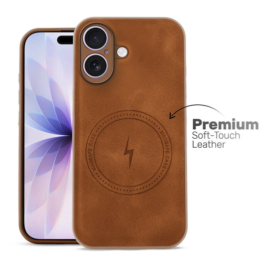 Refined PU Leather Case for Apple iPhone 17 , with Support for MagSafe & Wireless Accessories