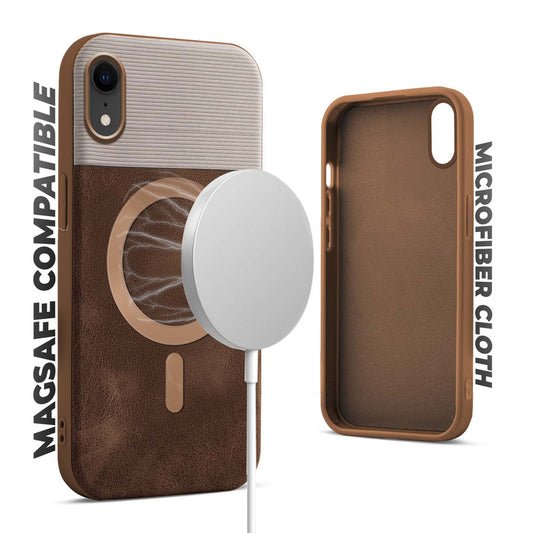 Smooth PU Leather Back Cover for Apple iPhone XR , MagSafe Support & Soft Fabric Inside