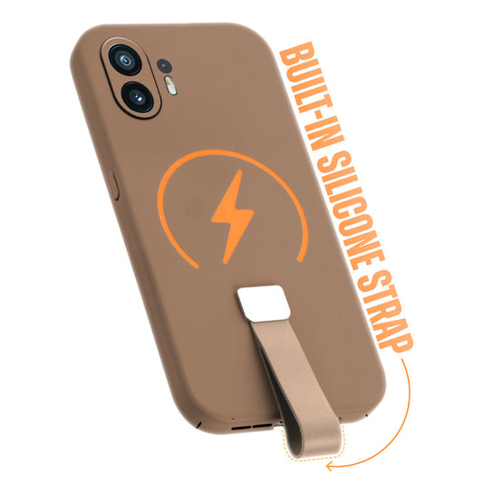 Compact and Stylish Silicon Finish Hard Cover For Nothing Phone 2 with Integrated Grip Strap & MagSafe Charging Support