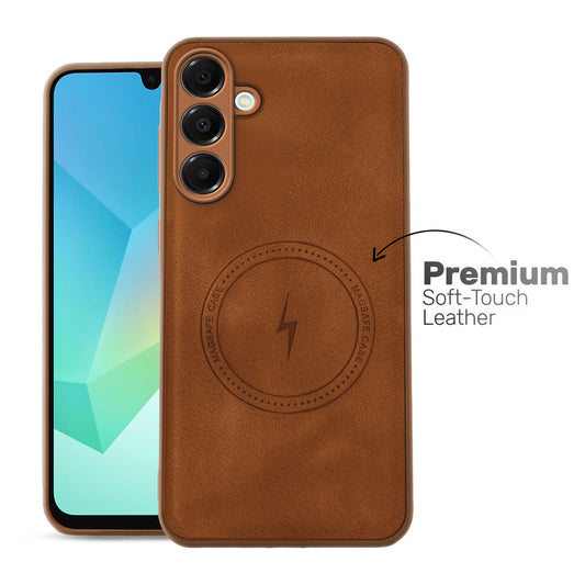 Refined PU Leather Case for Samsung A16 5G , with Support for MagSafe & Wireless Accessories