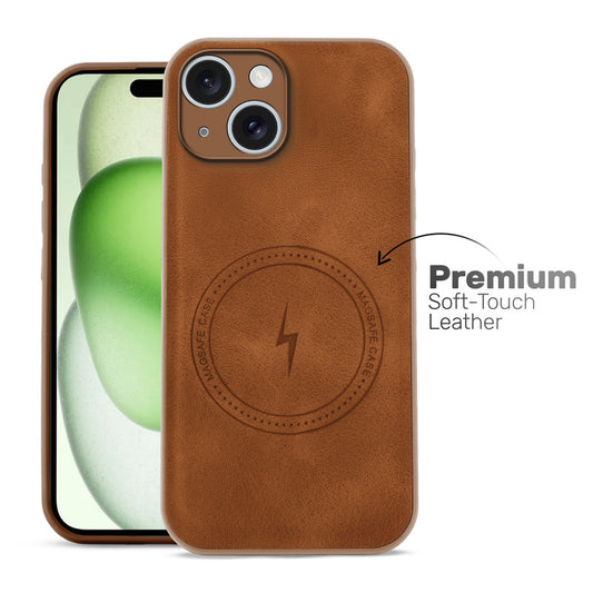 Refined PU Leather Case for Apple iPhone 15 Plus