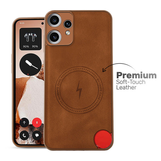 Refined PU Leather Case for CMF Nothing Phone 2 Pro , with Support for MagSafe & Wireless Accessories