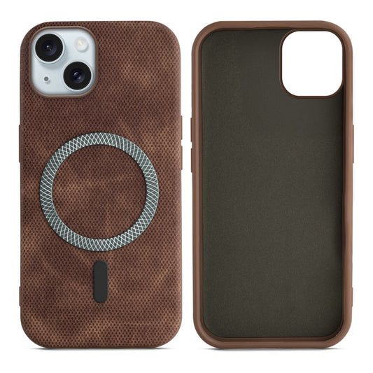 Rugged Vintage Look Back Case For Apple iPhone 15 With Magnetic Charging Compatible with MagSafe
